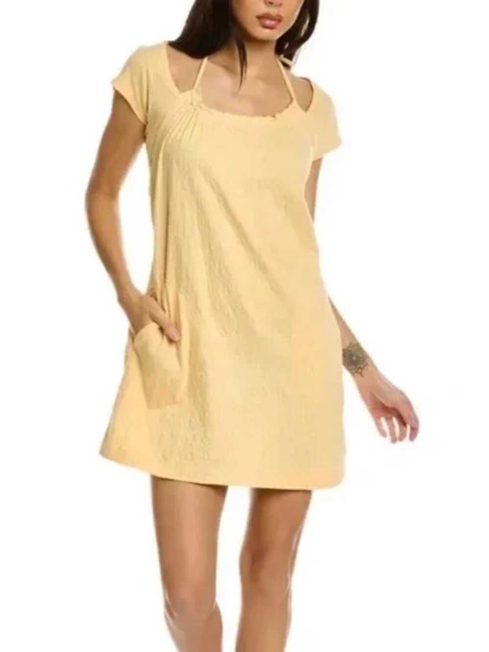 Free People Vivi Open Back Mini Cap Sleeve Fp Beach Peach Sunrise Dress S
